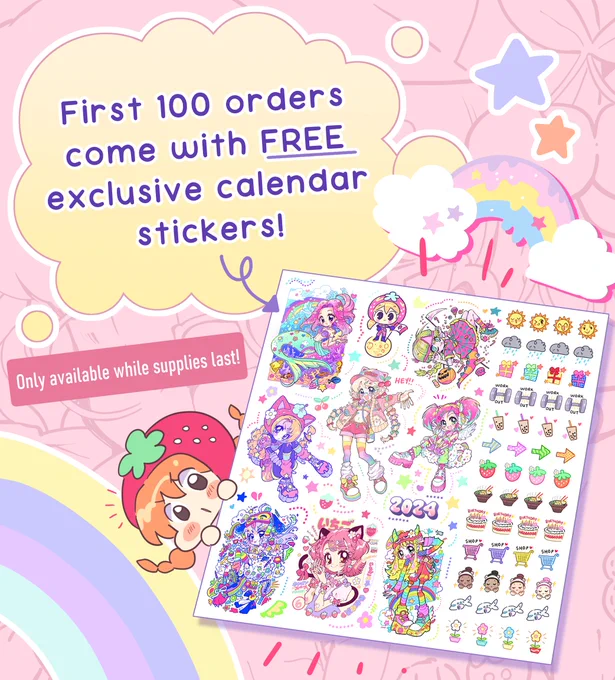 First 100 orders will receive FREE clear planner stickers!