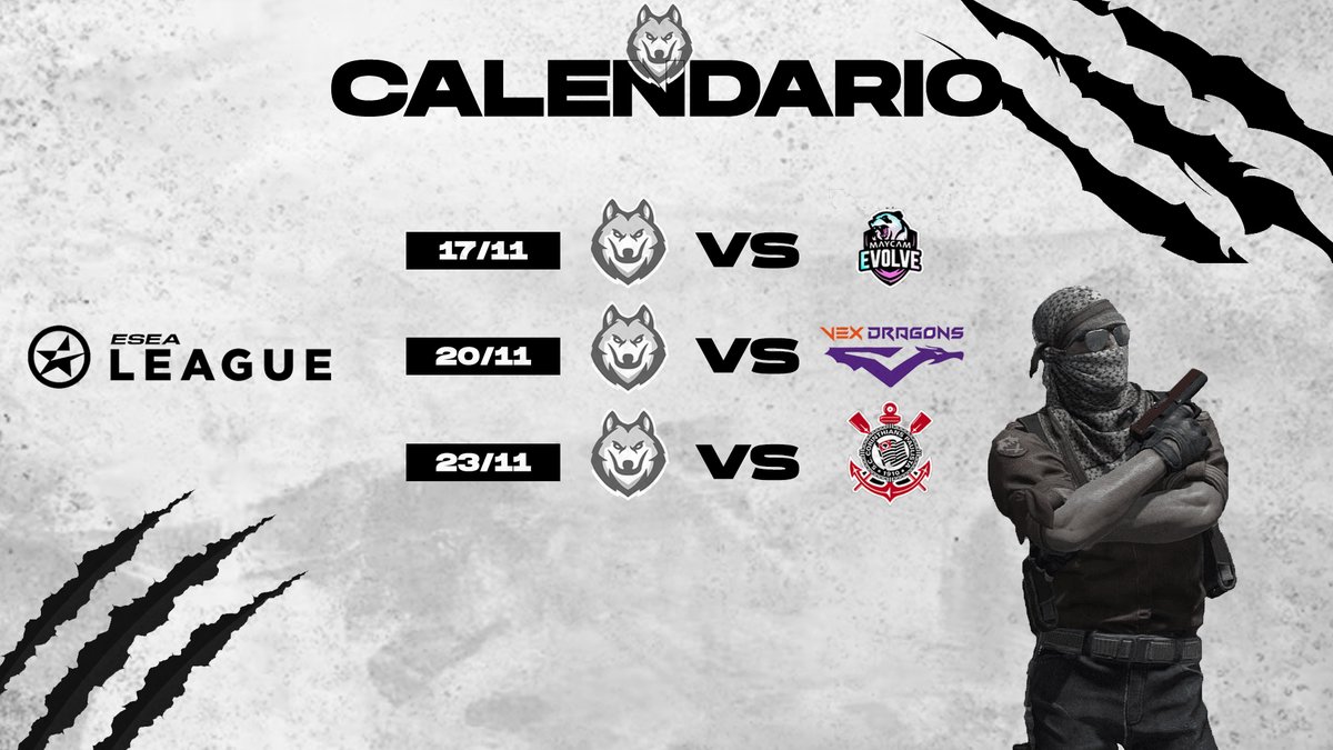 Ewolvesgg's tweet photo. 📅Calendário CS2 E-WOLVES 📅
 
Continuamos nossa saga na @Esea League, aí vão as datas dos próximos compromissos. 

Alguns jogos serão transmitidos, caso aconteça a stream avisaremos vocês!✨

 #GOWOLVES 🐺| #FOLLOWTHEPACK 🌙 https://t.co/lNJcBIn9cp