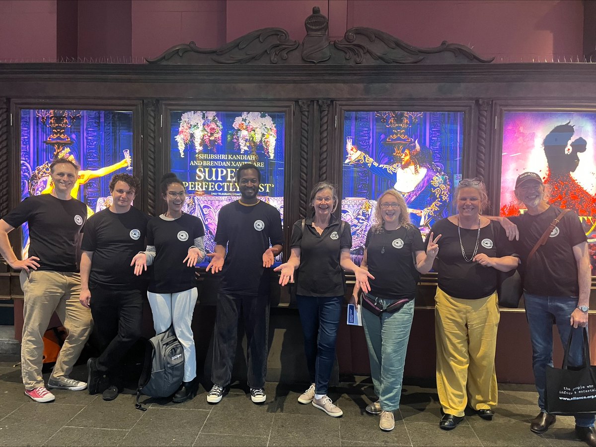 withMEAA's tweet photo. Last night, #MEAAequity members leafletted the audience of Beauty and the Beast in Sydney to support their claim for a real pay rise, caps on nine-show weeks and guardrails around the use of multiple contracts.
You can help by sending an email to @liveperfaust here: https://t.co/JQPuviHGPk #StrongerTogether