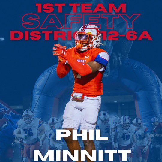 Congratulations to our 1st team all district defensive backs <a href="/MinnittPhil6/">phil minnitt 🦇.</a> and DJ White.