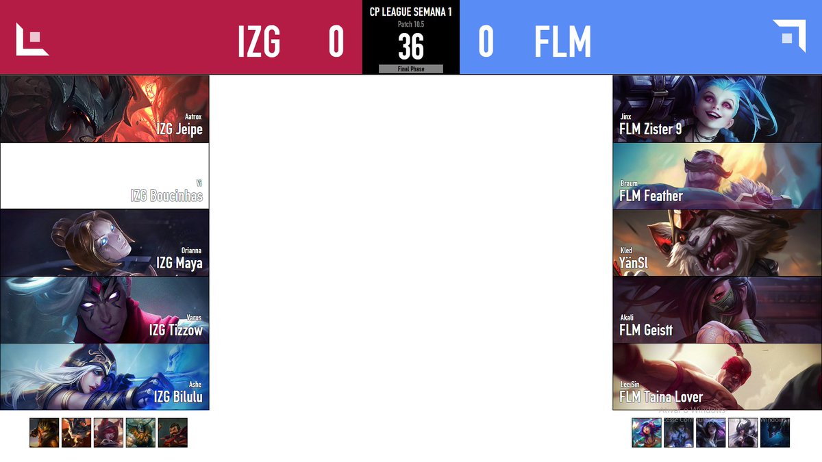 CP_league1's tweet image. DRAFT DEFINIDO PARA A PARTIDA ENTRE @izanagiesports X @FlameSportsOFC