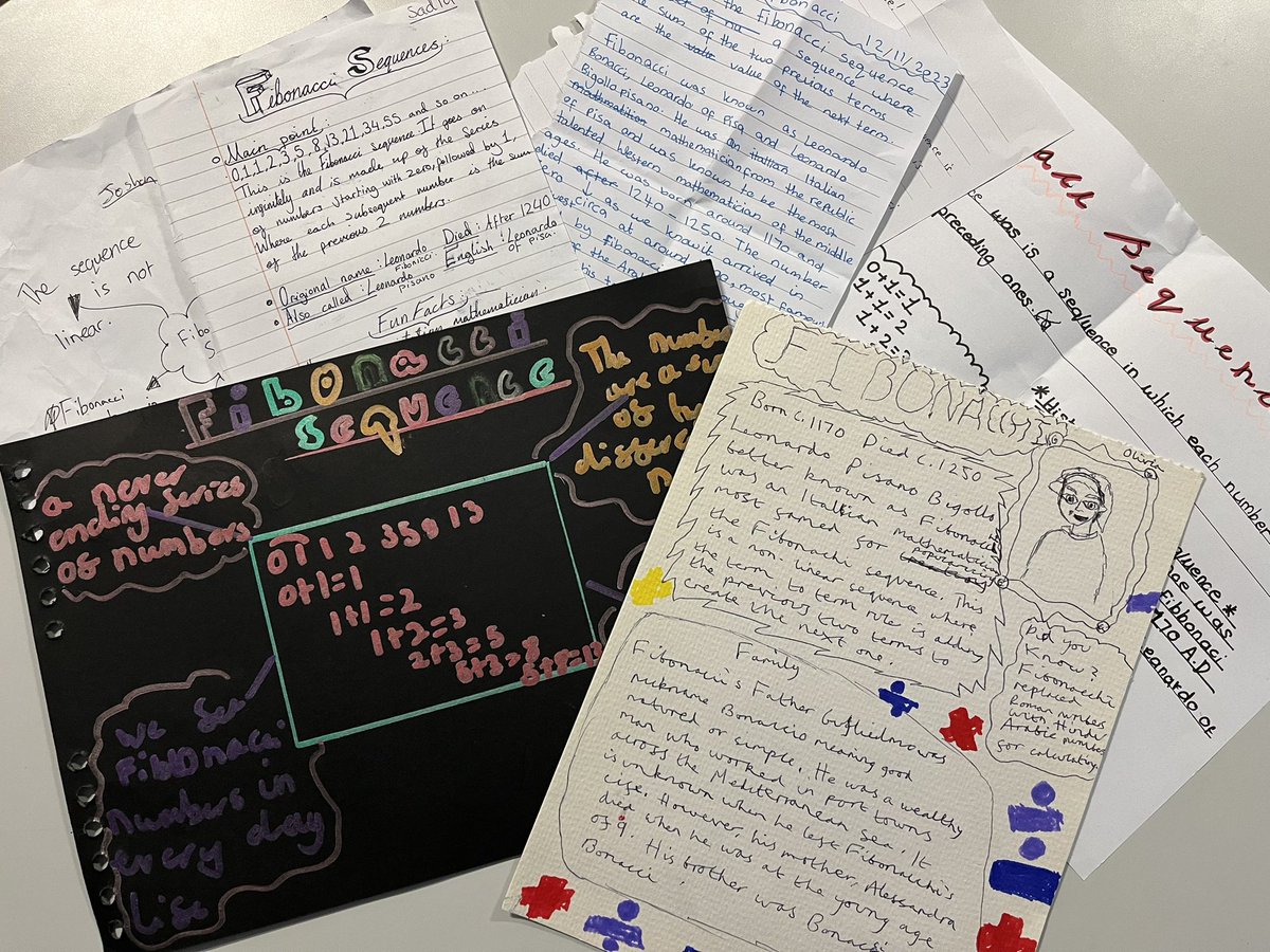 So proud of 7A2. They worked hard at home researching Fibonacci <a href="/AHSMathematics/">AHS Maths</a>