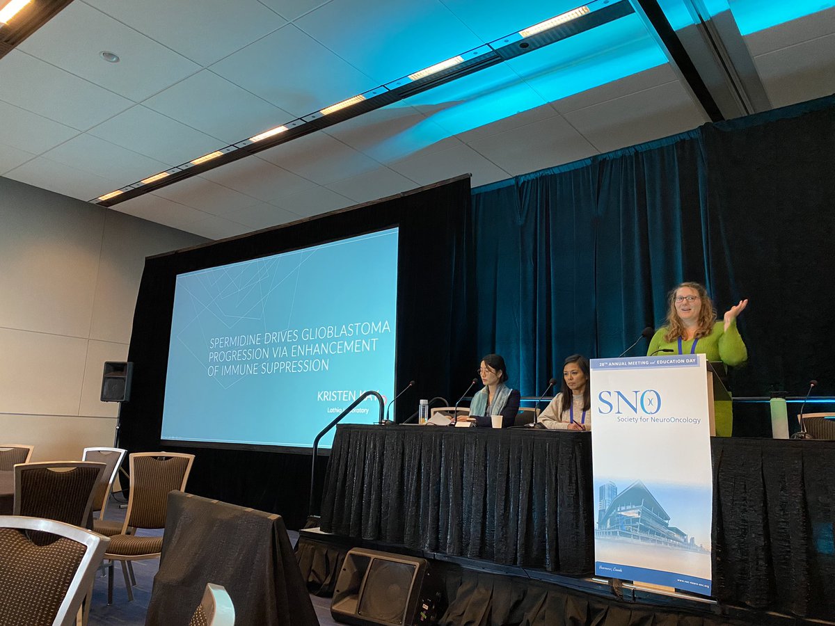 JustinLathia's tweet photo. Great talks by @KristenKay and @JuyeunLee31 in the #SNO2023 @NeuroOnc immuno therapy pre-meeting! I grateful to get feedback on these unpublished stories that are working their way through publication - @CCLRI https://t.co/8kHgJh5IwK
