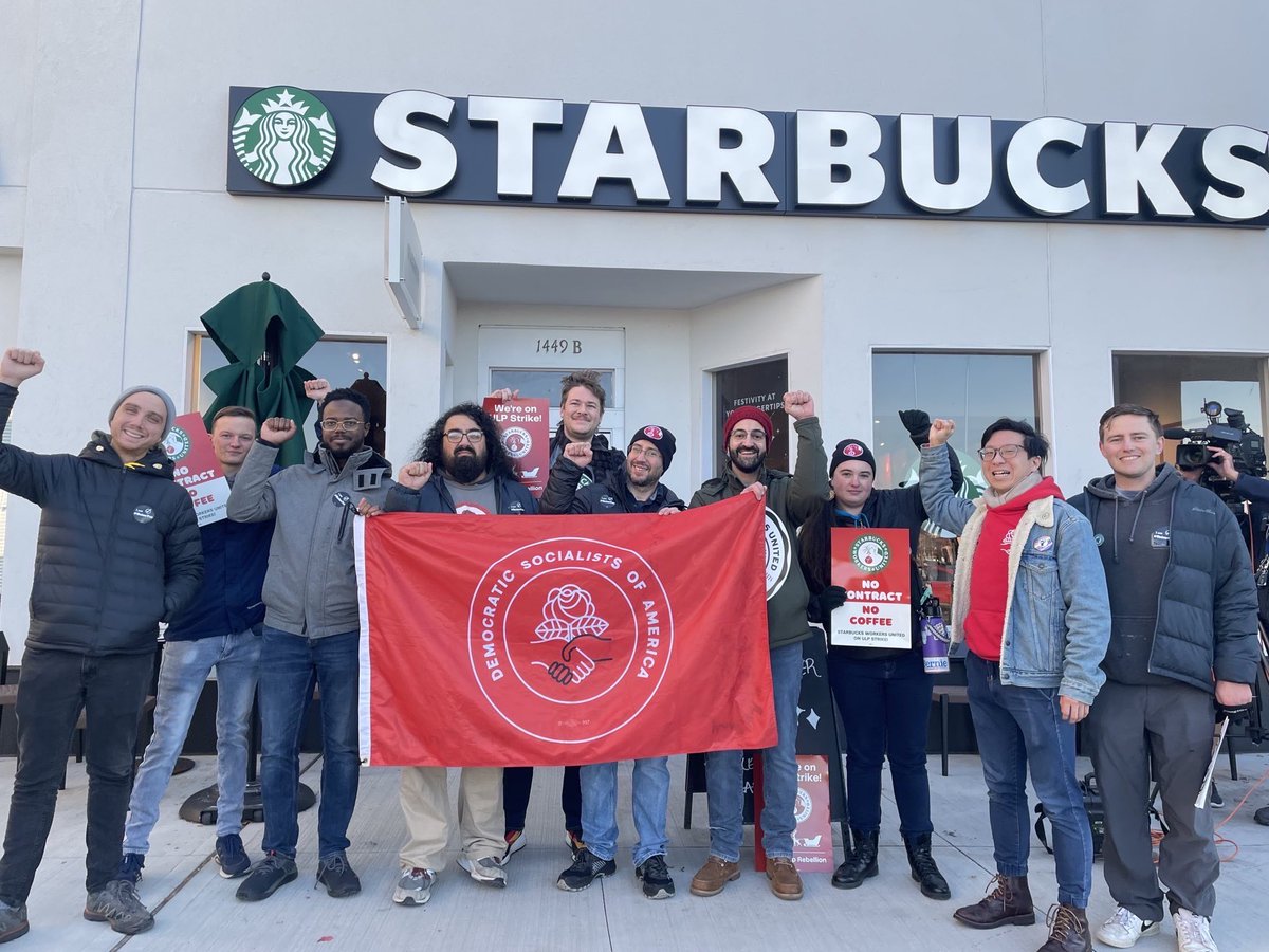 Berkshire Center in Danbury CT and Corbin’s Corner in West Hartford CT joined the nationwide #RedCupRebellion to demand better staffing and working conditions. #tobeapartner