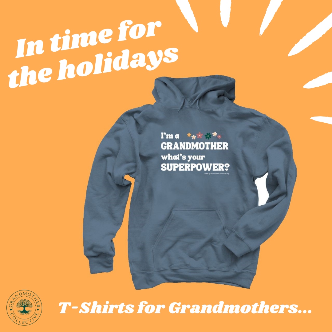GranCollective's tweet photo. Get a t-shirt or sweatshirt from the Grandmother Collective that helps support us our community initiatives and promote grandmothers as leaders of change everywhere. Order by December 4th to get it before Christmas! https://t.co/cO6VQp5vXN https://t.co/vlZpTECNtj
