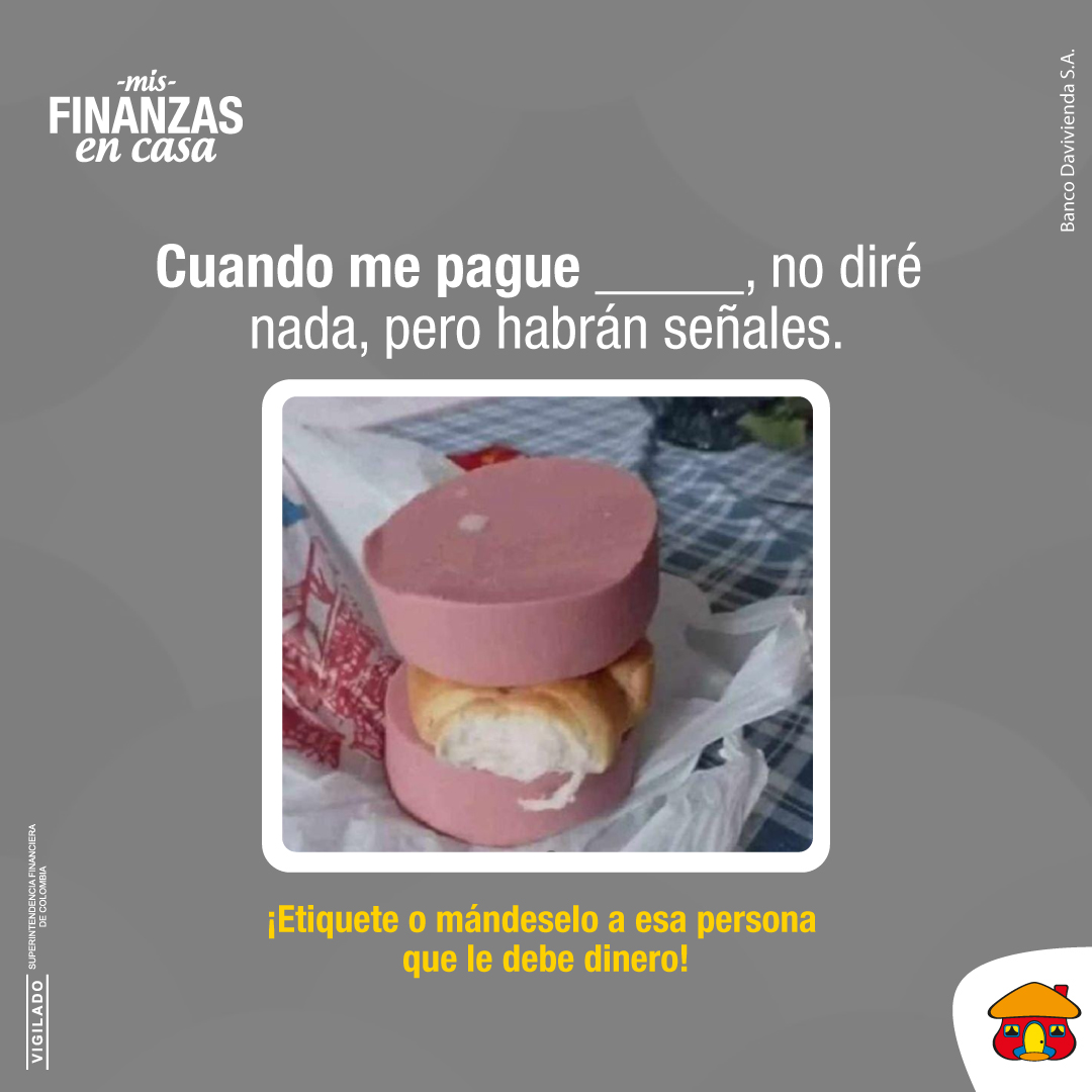 ¡Etiquete a esa persona que le debe dinero! 😂💵

Y si usted fue etiquetado o le mandaron esta publicación, le pedimos amablemente que le pague a su amigo que se lo mandó/lo etiquetó.

#NoDireNadaPeroHabraSeñales #MisFinanzasenCasa #FinanzasPersonales