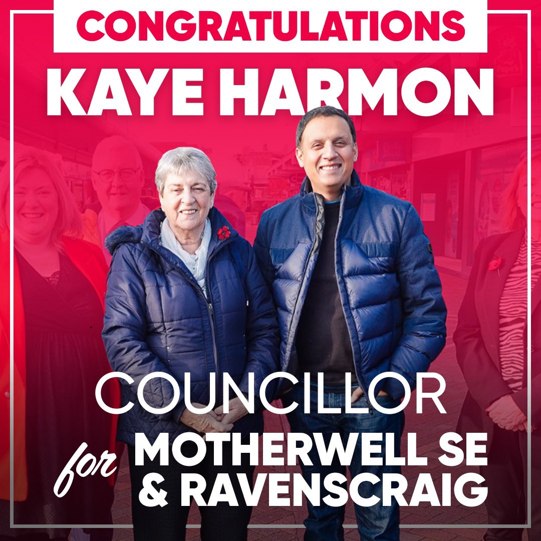 Massive congratulations to Kaye Harmon on the latest Scottish Labour by-election win. We know you’ll be a great local champion for Motherwell South East and Ravenscraig. 

Change is possible - across Scotland, across the UK.
