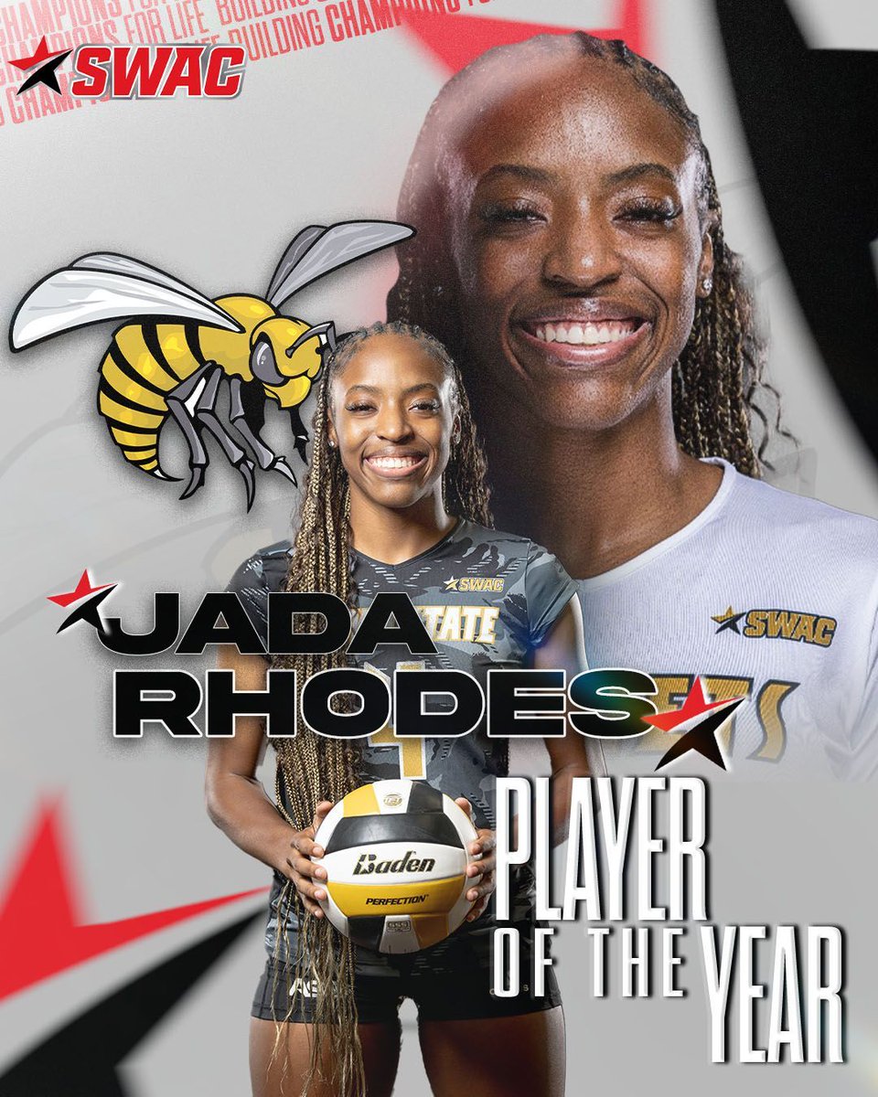 Congratulations to Alabama State’s (<a href="/bamastatesports/">Bama State Athletics</a>) Jada Rhodes for being named the 2023 SWAC Volleyball Player of the Year.

#SWACVB | #BuildingChampionsForLife