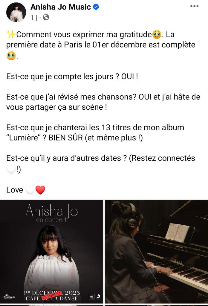 Zorrette_57's tweet photo. "Est-ce qu'il y aura d'autres dates ? (Restez connectés 🤍!)" (question posée plusieurs fois lors du dernier #LiveInstagram #LiveFacebook)
#France #musique #StarAcademy #AnishaJo ☀ #Lumiere 🕯 https://t.co/dXeLDqacgl