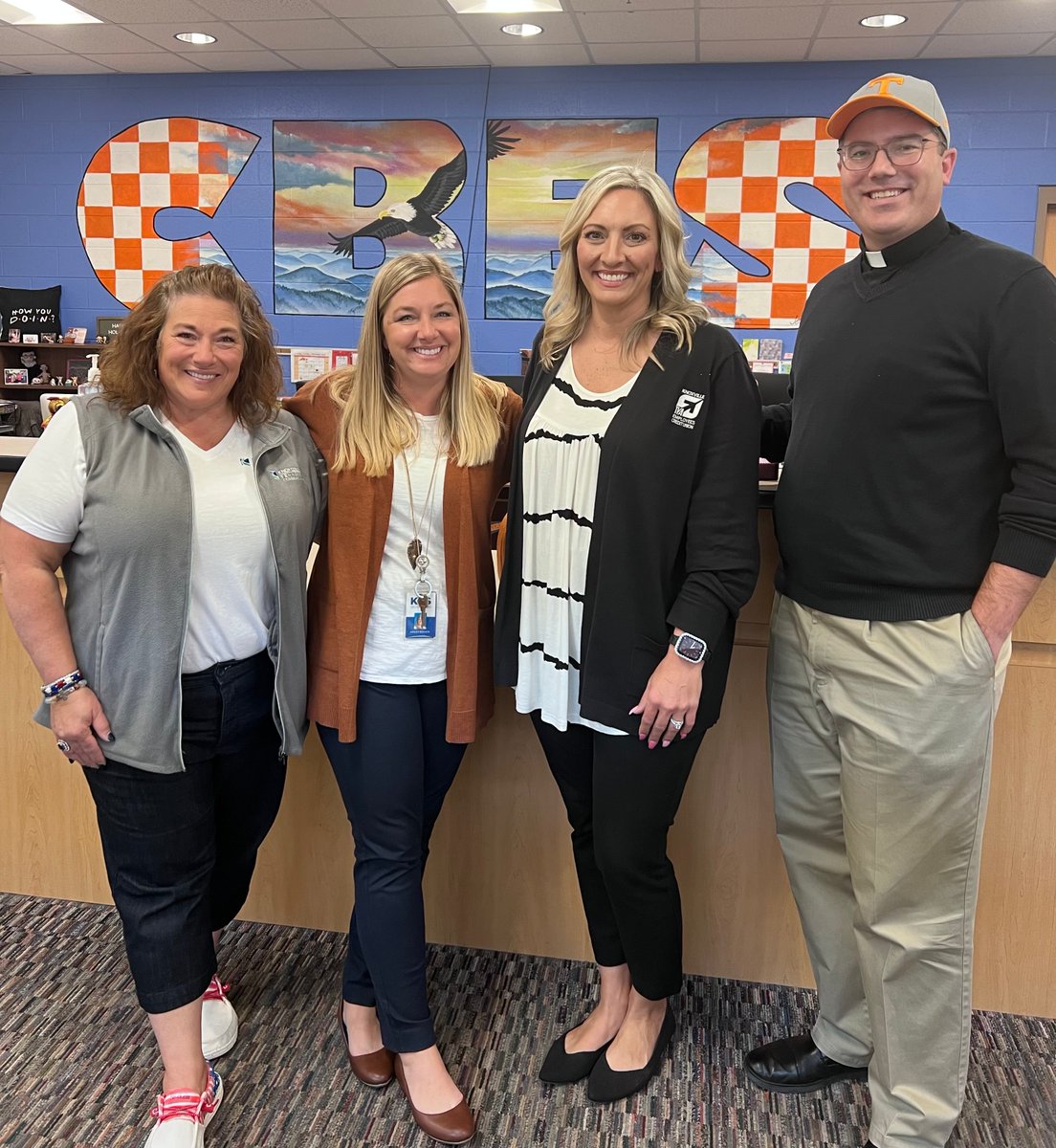 CBES was honored to host Kasi Lawson (Knoxville TVA Employees Credit Union), Gina Oster (District 3 Knox County Commissioner), and Pastor Stephen Friedrich (Peace Lutheran Church - Knoxville) for Principal for a Day today.  Thank you for spending the day with us.