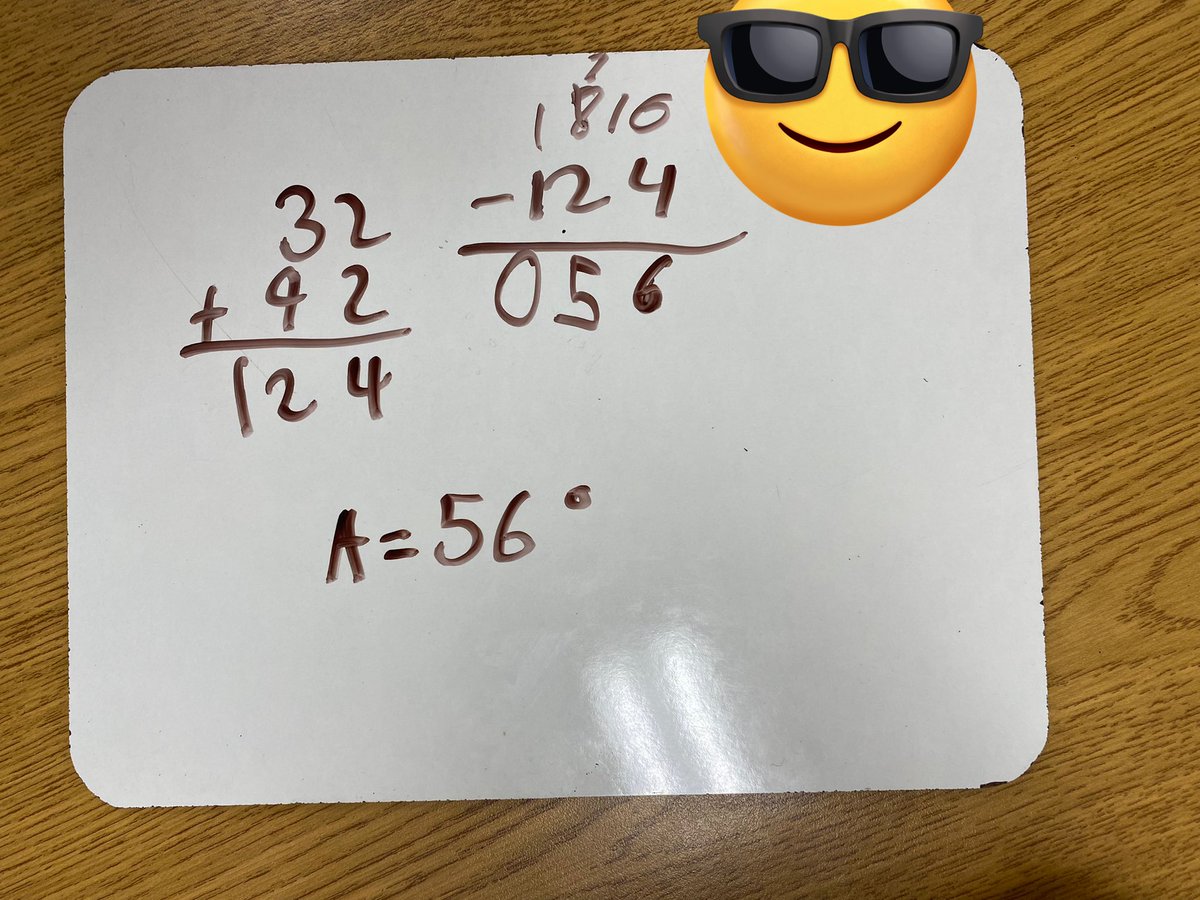 MrsLauraAbel's tweet photo. We have been working on solving for an unknown angle in a triangle. Tomorrow we learn how to use a protractor to measure angles @silwrdsb #spatialsense https://t.co/0SqdrvAIyt