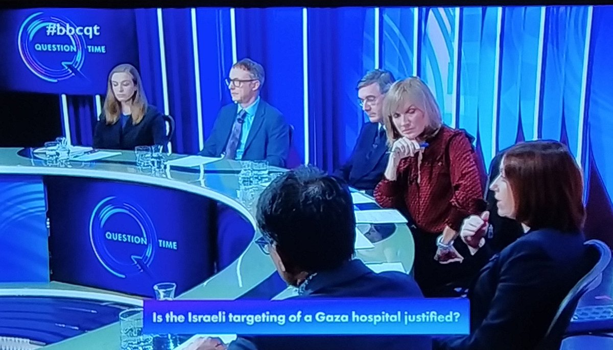 #BBCqt
It's very difficult to recall or imagine a more right wing panel on the BBC.
Only one supporter of humanity and human life.

'Balance': my arse.

#ToriesOut497
#GeneralElectionNow
#ToryCorruption
#TorySewageParty

#HiRiskAnus (anag)