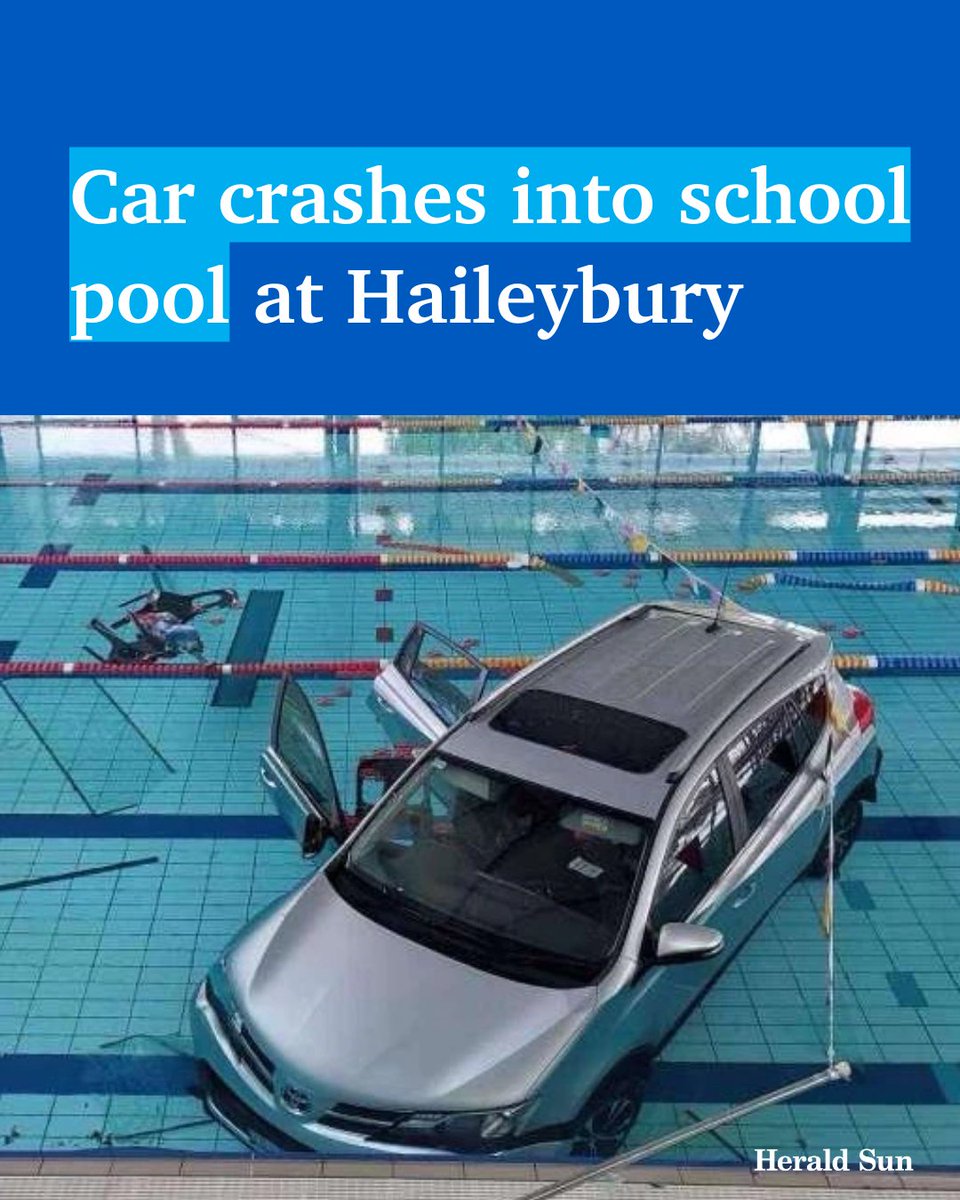 theheraldsun's tweet photo. A grandfather of a student at Haileybury College has crashed through a window and plunged into a swimming pool at the Keysborough campus > https://t.co/1WyhoV2A7a https://t.co/JBBJWS25Ep