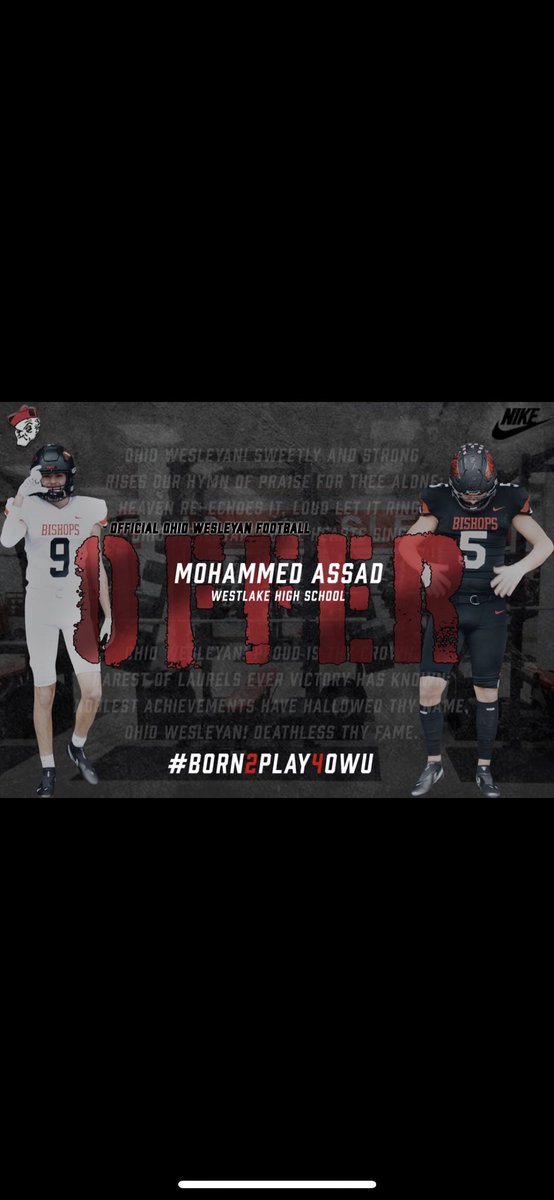 After a great meeting with <a href="/CoachOwenAlbers/">Owen Albers</a>, I’m grateful to receive another opportunity to play at the next level! <a href="/OWUBishopFB/">Ohio Wesleyan Football</a> #RollShops