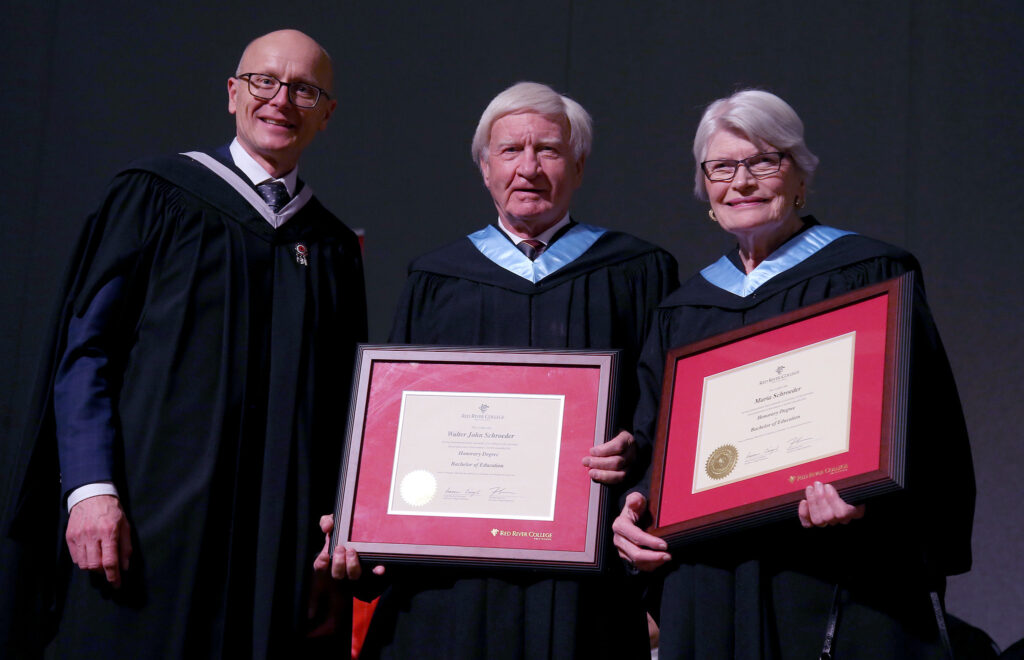 RRC's tweet photo. RRC Polytech, along with the University of Manitoba, are pleased to have nominated Walter and Maria Schroeder for the 2023 AFP Awards in the Outstanding Philanthropist category. The Schroeders received the award at a ceremony yesterday afternoon.
#RRCPolytech #InFrontOfWhatsAhead https://t.co/TJwQ6xyNdF