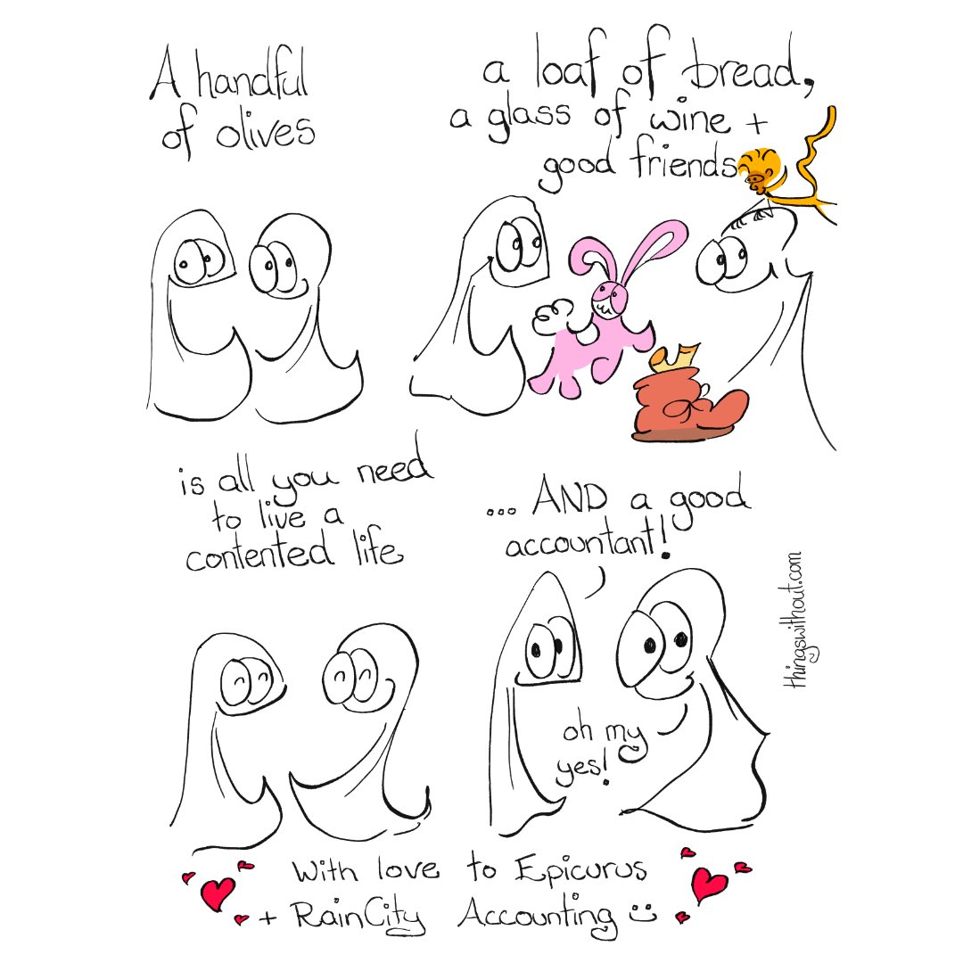 Thingswithout's tweet image. Here's a blast from the past for World Philosophy Day! Rain City Accounting still rocks, and as migrants we extra appreciate having folks help us through what can be a very alien system!

loom.ly/SQquzto

#Epicurus #WorldPhilosophyDay #Friendship #Kindness #TT