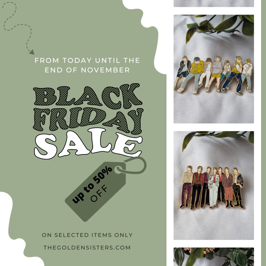 t_goldensisters's tweet photo. 📢 Black friday sale is live on our site and etsy 🤩

{ BTS, Namjoon, Jin, Yoongi, Hoseok, Jimin, Taehyung, Jungkook, Suga, J-Hope, V, standing next to you, layover, jiminjimin, bts pins, enamel pin, bts merch sale } https://t.co/iSAKTcfTnq