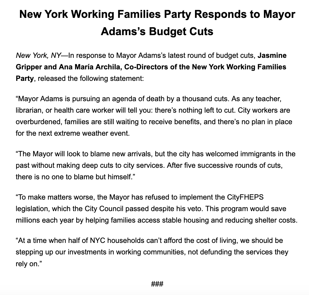 NY Working Families Party tweet media