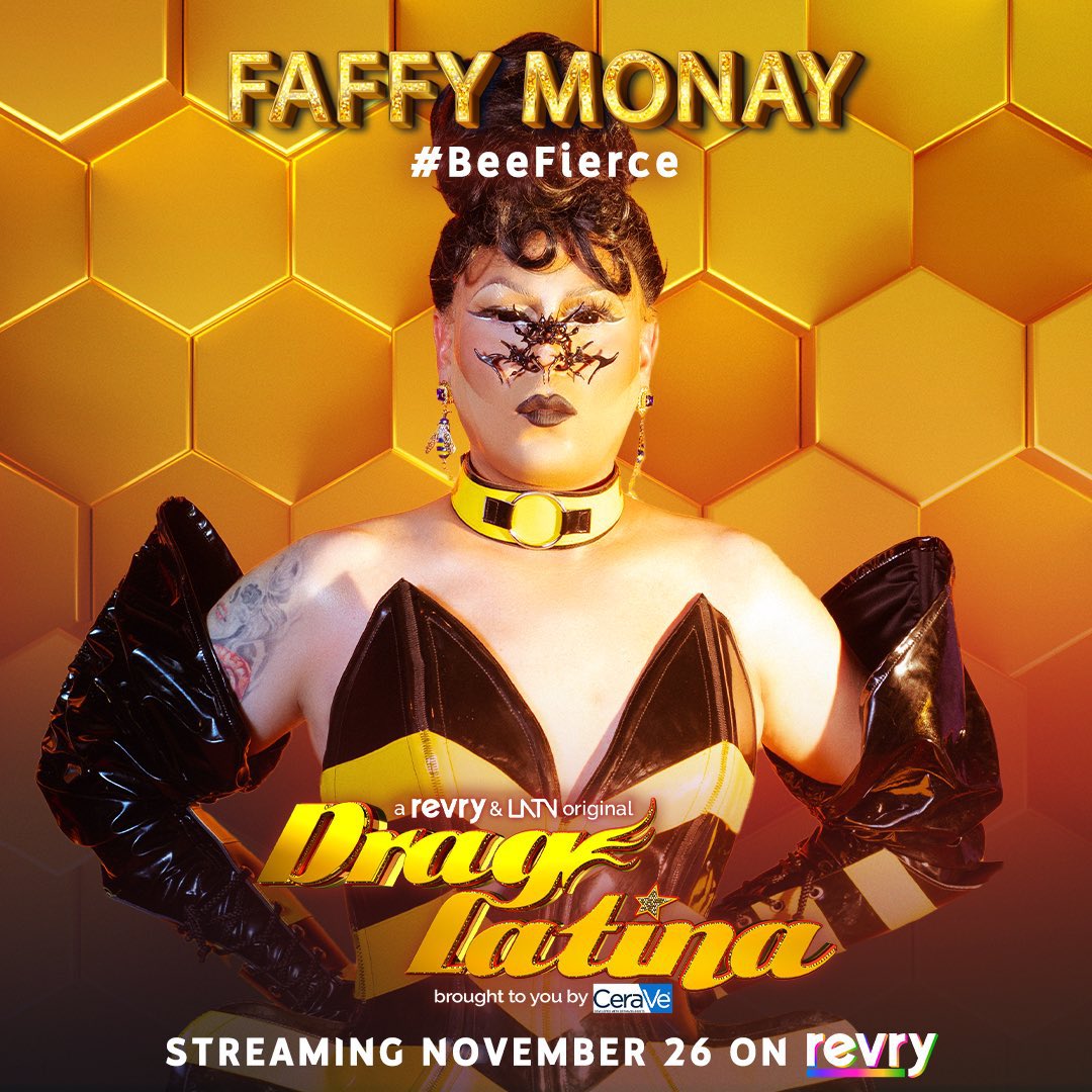 draglatina's tweet photo. It's time to unleash the fabulous! Catch these fierce queens as they light up  Season 2 brought to you by @cerave. The competition is hotter and fiercer than ever! Streaming November 26 on @REVRYTV ! 🔥

#DragLatina #BeeFierce  #Revry #CeraVePartner #DevelopedWithDerms https://t.co/DrbGYWDXhS