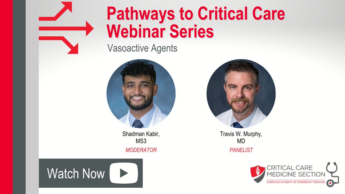 AAEM/RSA (@aaemrsa) on Twitter photo Learn about vasoactive agents, including when, why, and how to use them, as well as different reasons to use different agents in this CCMS-AAEM webinar. #EmergencyMedicine #CriticalCare #MedTwitter <a href="/KabirShadman/">Shadman Kabir</a>
Watch Now: bit.ly/47UabwD Learn about vasoactive agents, including when, why, and how to use them, as well as different reasons to use different agents in this CCMS-AAEM webinar. #EmergencyMedicine #CriticalCare #MedTwitter <a href="/KabirShadman/">Shadman Kabir</a>
Watch Now: bit.ly/47UabwD