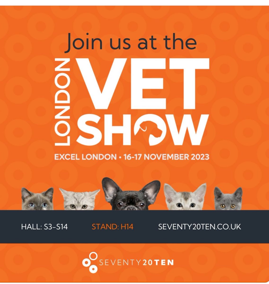 Come and say hello if you are visiting the London vet show!