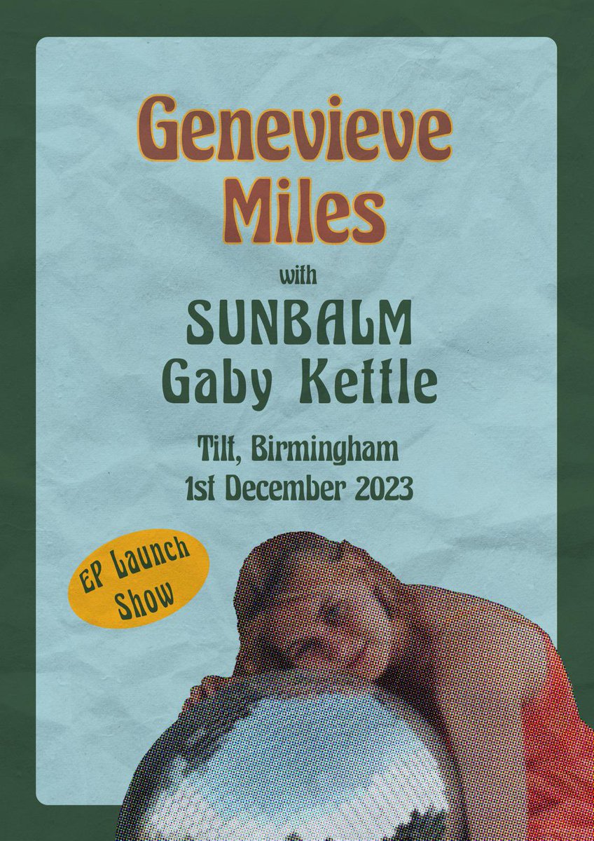 Hiiiii! I have an EP coming out on 1st December and we’re playing a special stripped back show with some lovely friends at Tilt to celebrate ❤️

<a href="/wearesunbalm/">SUNBALM</a> 
Gaby Kettle

Tickets are £6 here: eventbrite.co.uk/e/genevieve-mi…

Rly looking forward to celebrating the release with u ✨✨✨