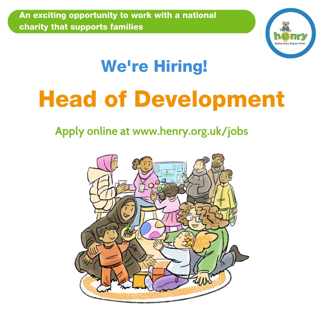 We have a vacancy for a Head of Development to drive continuous improvement, innovation and high-quality support for families. To find out more, visit henry.org.uk/content/head-d… #charityjobs #charity #Vacancy @pubhealthjobsuk