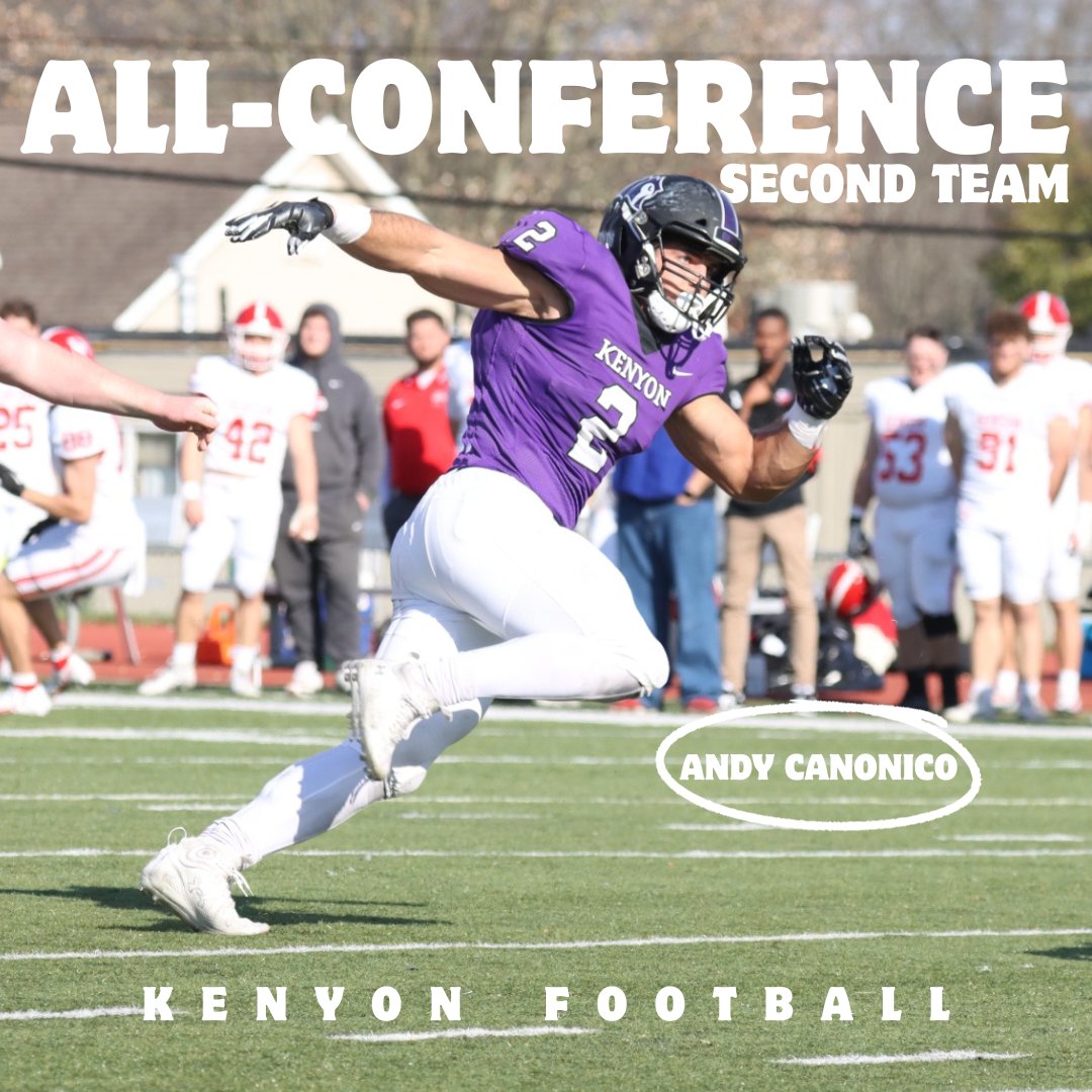 @KenyonSports Second-Team: JR. Andy Canonico (DL)