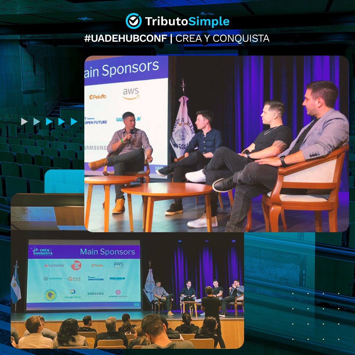 tributosimple's tweet photo. 🎉Participamos del evento  #CreaYConquista  del Centro de Emprendedores UADE HUB.

@UADEoficial #UADEHUBCONF https://t.co/LfYkfCi9OZ