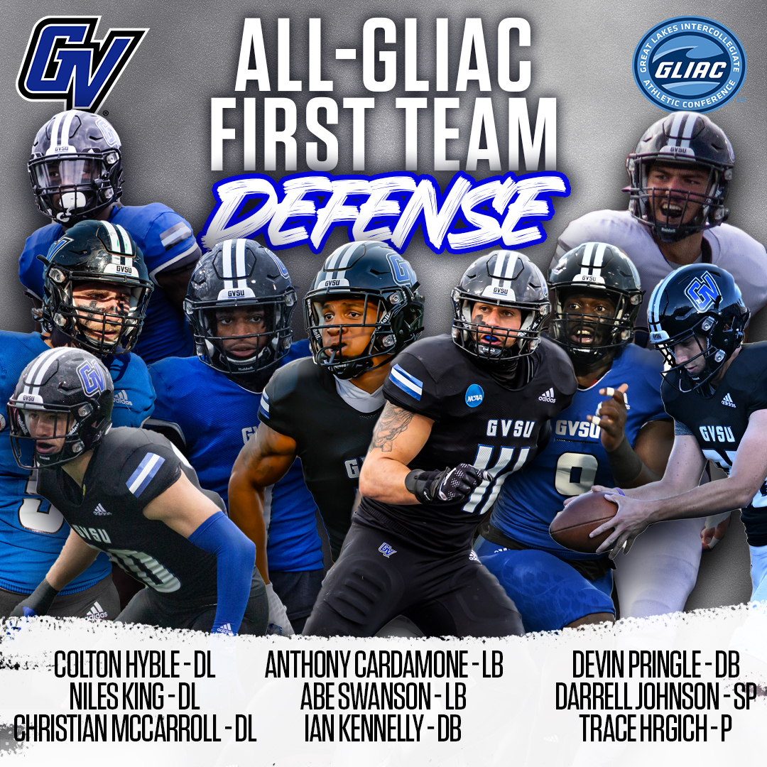 👏📣 GVSU 2023 First-Team All-GLIAC Defensive and Special Teams honorees. #AnchorUp