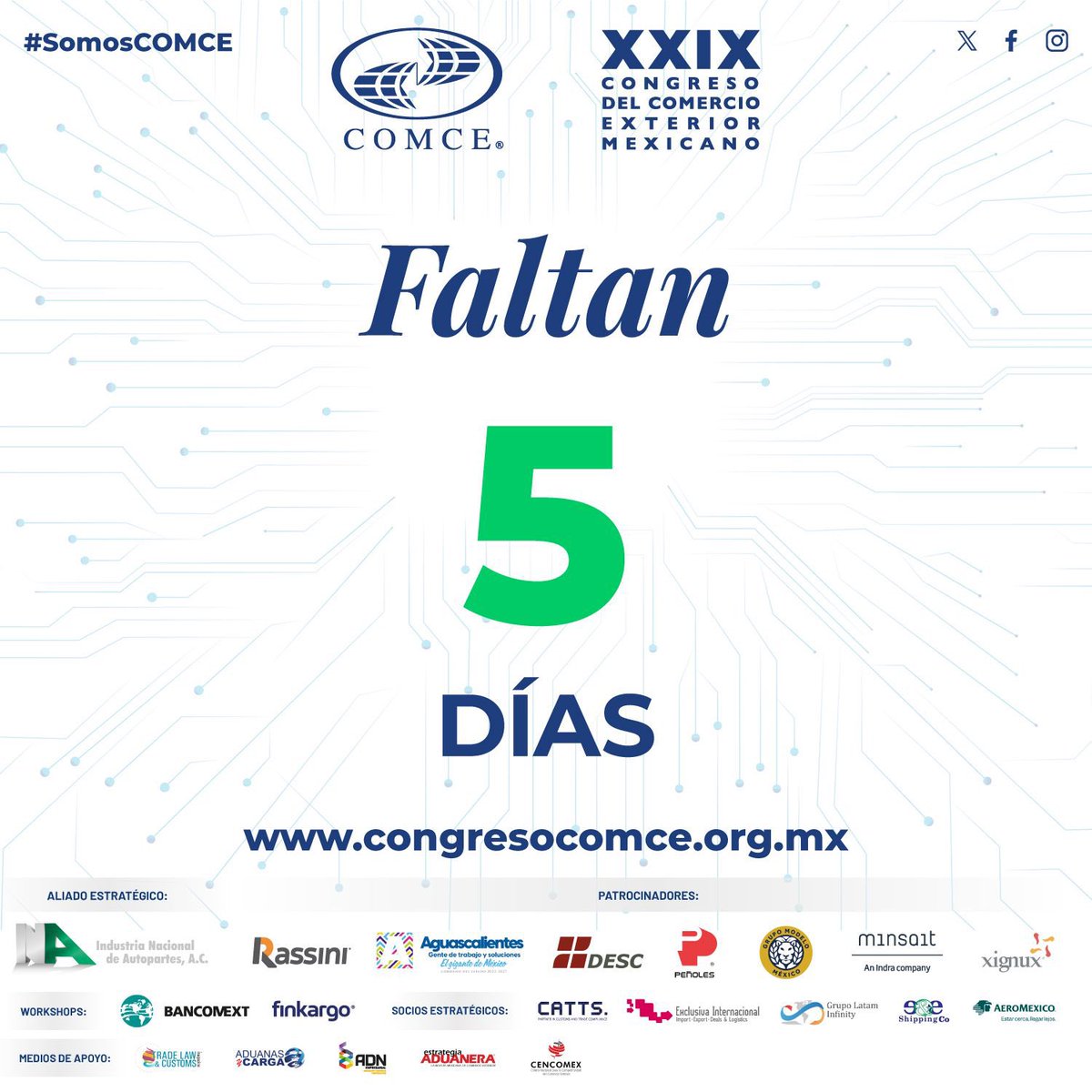 CongresoCOMCE's tweet photo. ¡El evento de comercio exterior más importante de México, en formato presencial! 🇲🇽😃🙌
🗓️ 21 de Noviembre 2023
📌 Centro Citibanamex, Ciudad de México
https://t.co/7DETc1MLKW
#CongresoCOMCE #SaveTheDate #SomosCOMCE https://t.co/EUBlhpUfYW