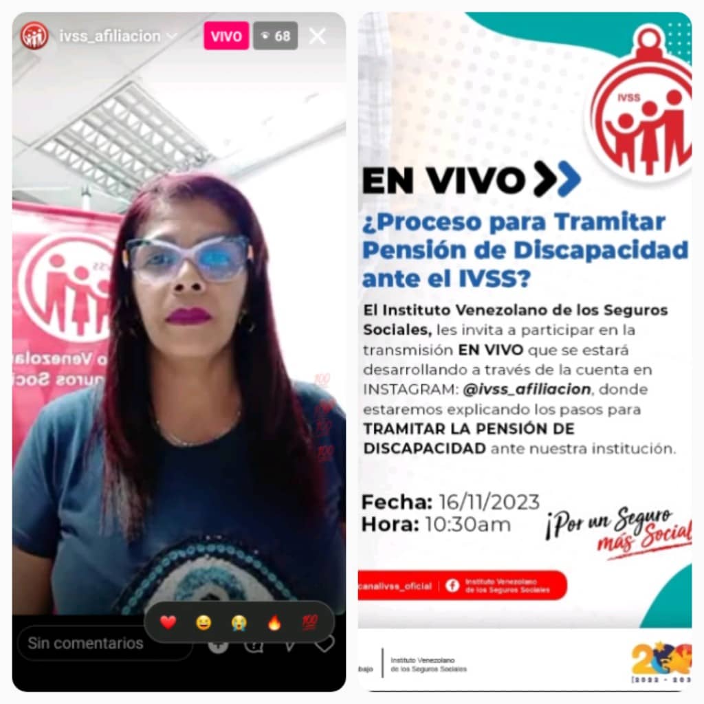 IVSS_OAPTM's tweet photo. #16deNov|| estuvimos atentos en el En Vivo, donde se abordó los Procesos para Tramitar Pensión  de Discapacidad ante el IVSS.

#PorUnSeguroMásSocial 
#JuntosPorCadaLatido❤️ https://t.co/7d7SZXtaAh