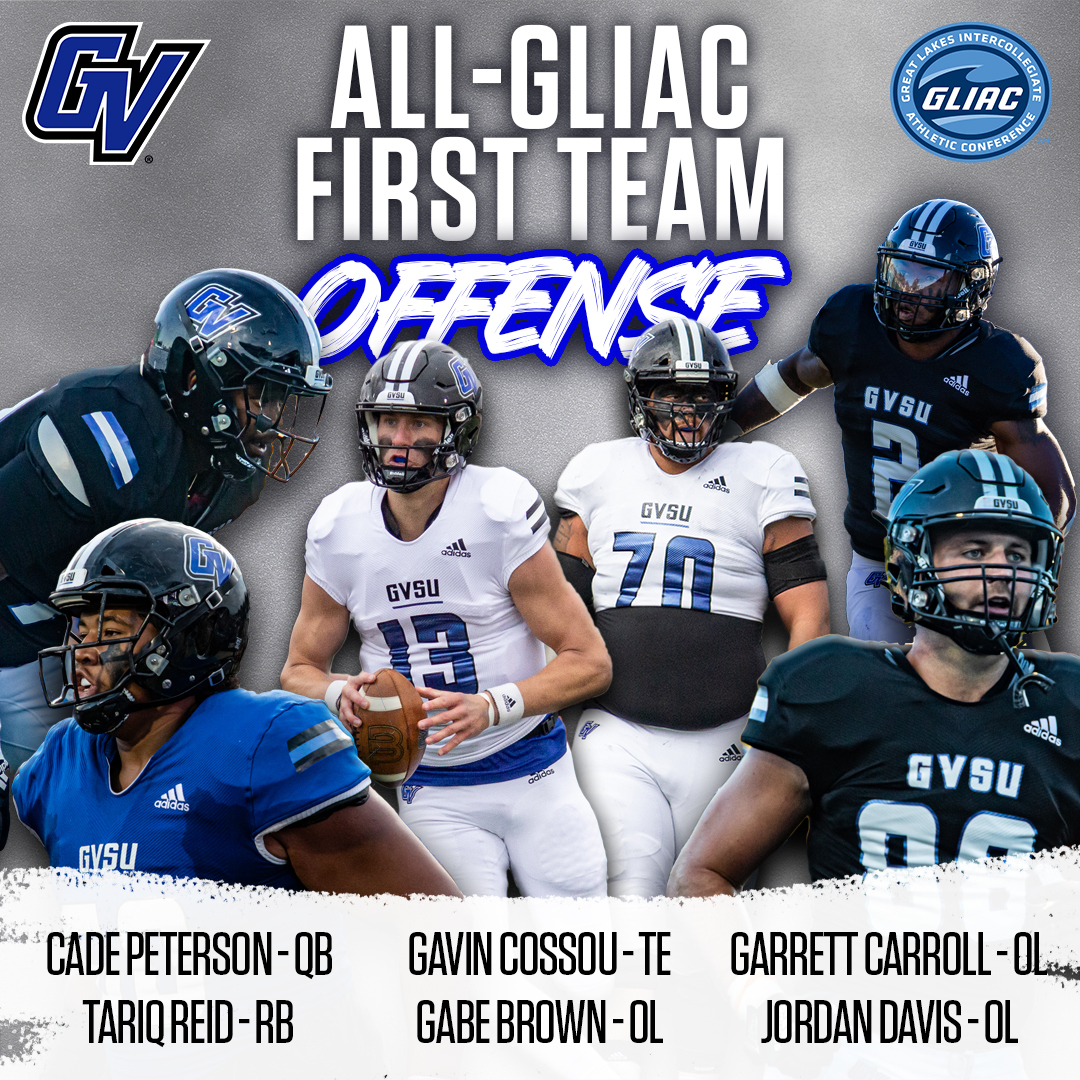 📣👏 GVSU 2023 First-Team All-GLIAC Offensive honorees. #AnchorUp