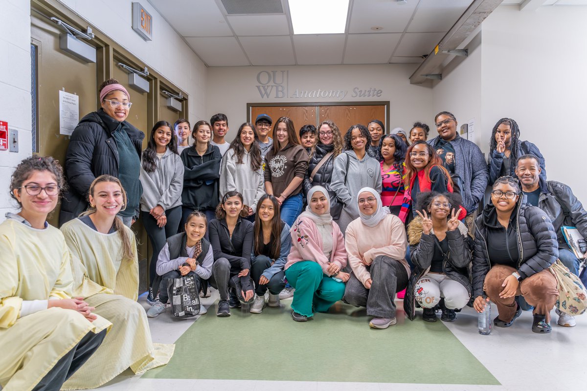 FMS_OUWB's tweet photo. Kudos to Dr. Barremkala and our amazing M1 students for a fantastic Saturday Academy at the #OUWB School of Medicine! The OUWB Anatomy Lab Experience was a hit, showcasing dedication to teaching #human #diversity to high school students. #MedEd #AnatomyLab #SaturdayAcademy https://t.co/GYEVRmnZxp