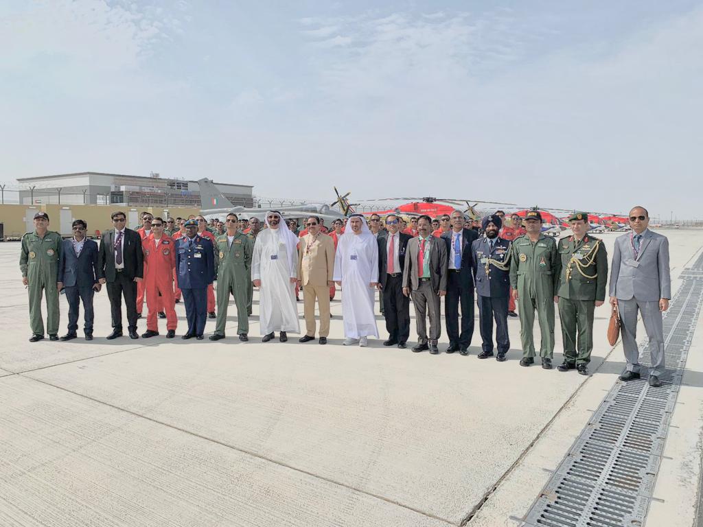 Thrilling encounter at Dubai Airshow! Had the privilege to meet the skilled Indian Pilots flying Sarang helicopter and LCA Tejas. Also, shared appreciation with H. E. Mohammed bin Ahmed Al Bowardi, boosting the spirits of our exceptional aviators. 
#DubaiAirshow #indiandefence