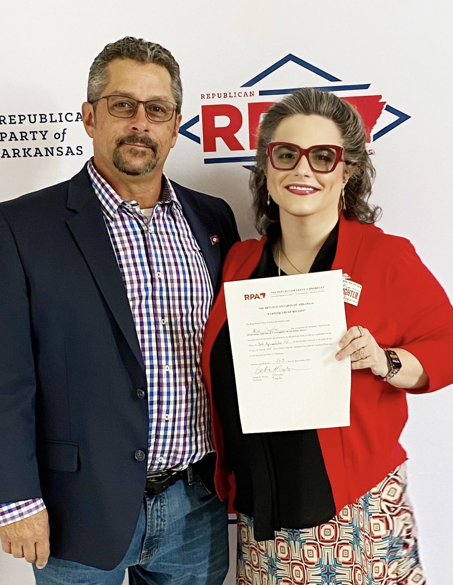 Officially filed for State Representative District 56! I am officially your Republican nominee and need your support, prayers, and votes come November 2024. Time to turn this seat red and give the people a voice! #arpx #arleg