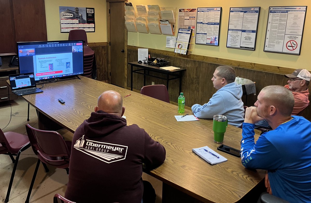 skgearhart's tweet photo. Shout out to @OAGservices for taking time to learn about Brock’s new Vector Energy Miser Mixed Flow grain dryer today. Thank you for your time, gentlemen. 

@brockgrain #BrockSolid https://t.co/NtHQE7B5lH