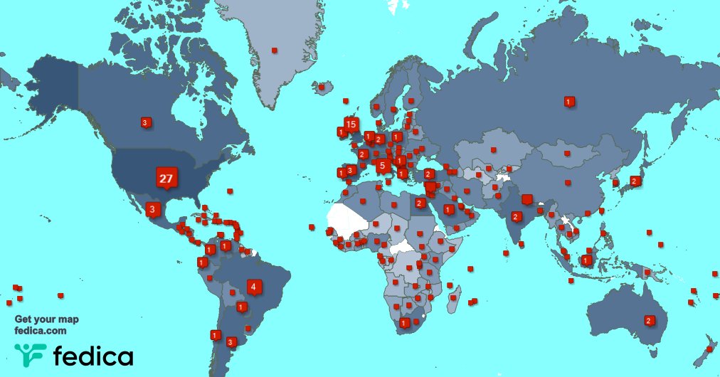 I have 120 new followers from Italy 🇮🇹, Netherlands 🇳🇱, Japan 🇯🇵, and more last week. See fedica.com/!steve_sps