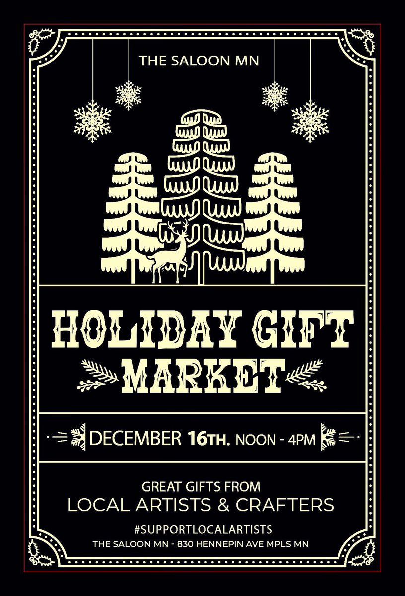 BonnesPoints's tweet photo. Everyone waits until the last minute to get presents for the holidays, but at least if you come to the Saloon on the 16th you’ll be able to support some local artists during the scramble! Handmade gifts with none of the work! https://t.co/phxdRdO5XI