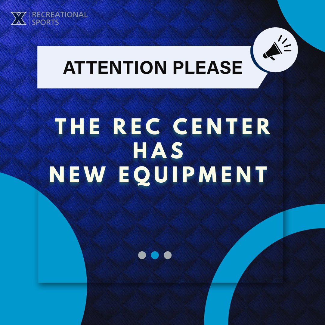 XavierRecSports's tweet photo. ATTENTION!! The REC Center now has six new pieces of equipment. Swipe to see our new additions! Pass by the REC Center to give them a try. https://t.co/xePmBQDz5b