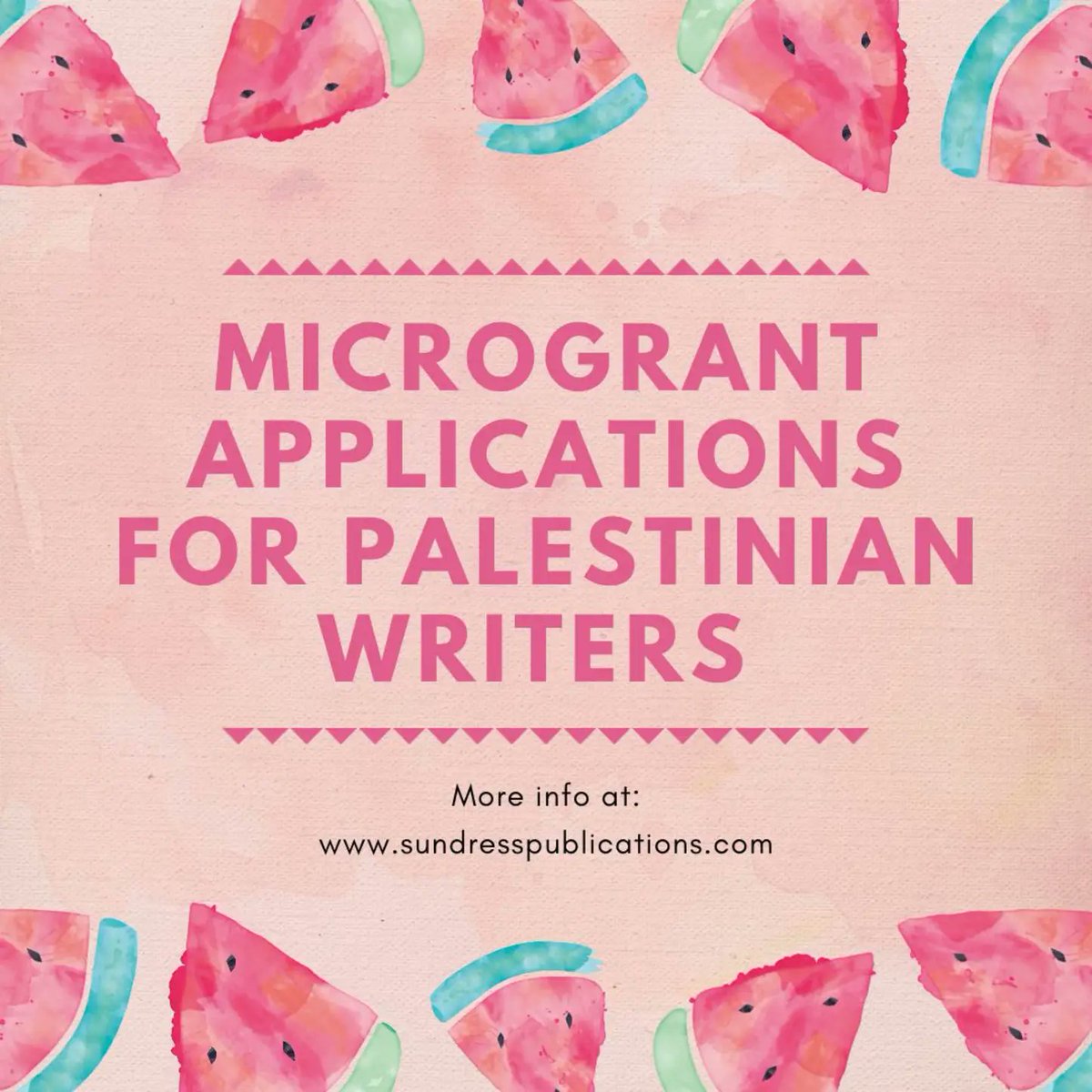 Sundress is open for grant apps from writers of Palestinian descent. We will award $500, a slot in Sundress's reading series, & more, for a collection in progress. sundressblog.com/2023/11/14/sun…