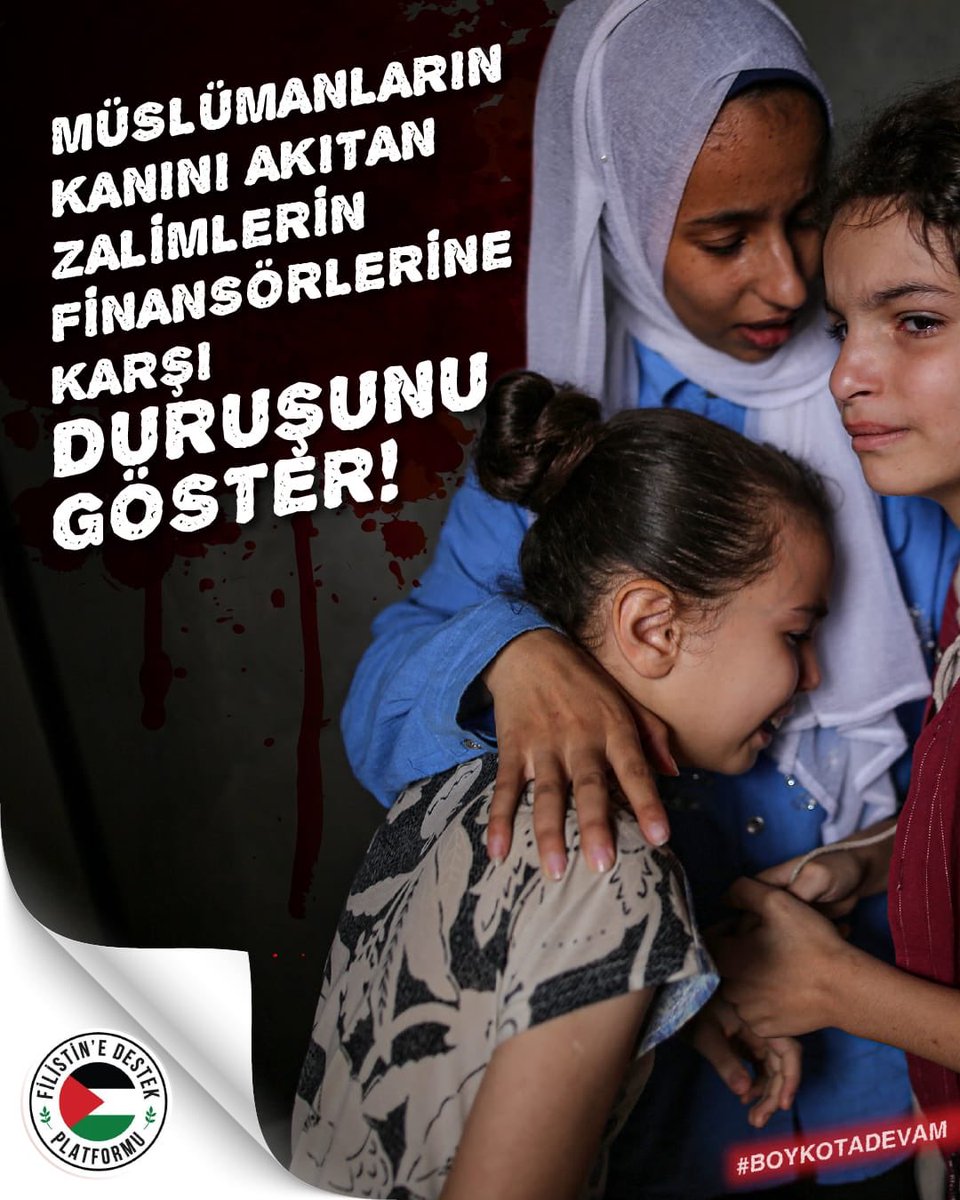 Zalim israil’in zulmüne engel olmak’ mazlum Filistin’in yanmında olmak için…
#BoykotaDevam