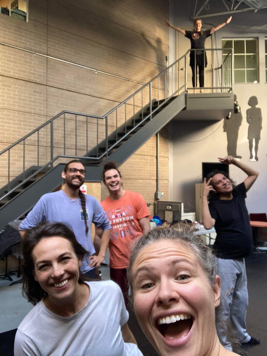 It's Louis Riel Day! The Li Keur dancers are busy preparing for opening night on Saturday, but we snapped this behind-the-scenes shot with Jara Woolf, Ryan Richard, Modeste McKenzie, Élise Page, Danielle Thérèse Enblom and Yvonne Chartrand. #Métis #dance