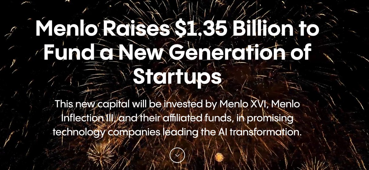 🚀 Menlo Ventures (<a href="/MenloVentures/">Menlo Ventures</a>) Secures $1.35B to Fuel AI Startups' Ascent! #MenloVentures #AI #TechInvestment 🌟

⭐ Key Highlights:

➡️ Innovation Injection: Menlo Ventures bags a staggering $1.35B to propel forward-thinking tech companies at the forefront of AI evolution.