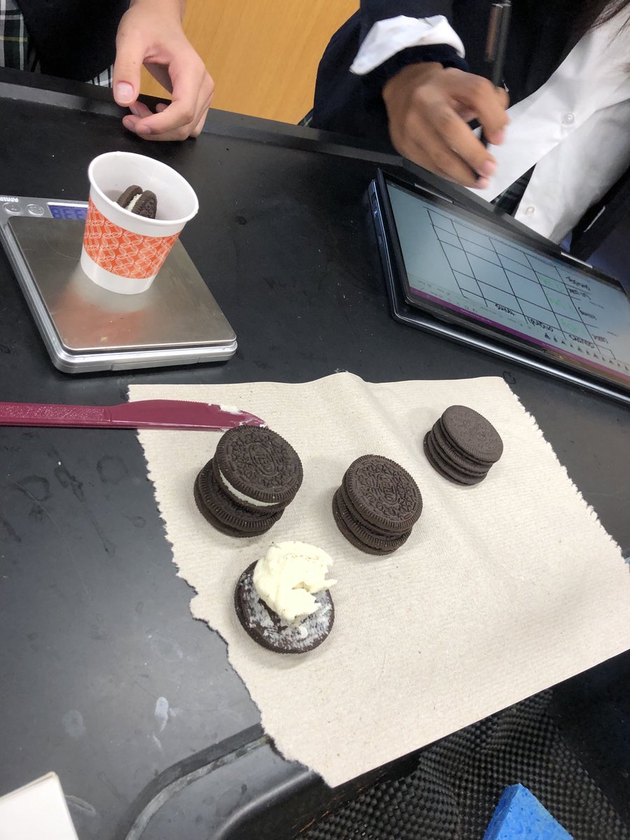 amodic1's tweet photo. It's percent composition of Oreos day. #iteachchem #chemchat #modchem ⁦@aserkin⁩ ⁦@APchemisMe⁩ ⁦@CummingsLinda⁩ ⁦@RyTriGuy⁩ ⁦@eposthuma⁩ ⁦@rkvallen⁩ ⁦@ACT2TX⁩ ⁦@welchchem⁩ ⁦@AACTconnect⁩ https://t.co/a45kB1fTZd