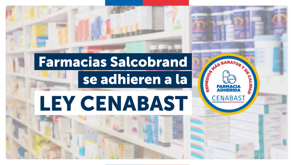 ministeriosalud's tweet photo. ¡Buenas noticias para el bolsillo de las personas! 💊
La salud mental es una prioridad para el Gobierno, y hoy gracias a la Ley Cenabast, 11 medicamentos de salud mental bajan sus precios en 420 farmacias @salcobrandcl a lo largo del país. https://t.co/PZK8dGlAMU