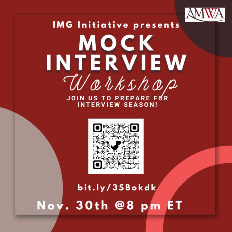 Interview season is here, prepare with us! Registration: amwa-doc.org/event/mock-int… @Inside_TheMatch @NMatch2024 @StoriesImg @IMG_Advocate @ImgJourney