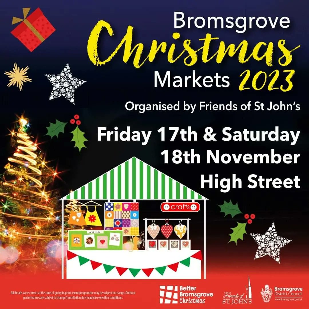 It's Christmas Markets in Bromsgrove tomorrow 🎄 🎁