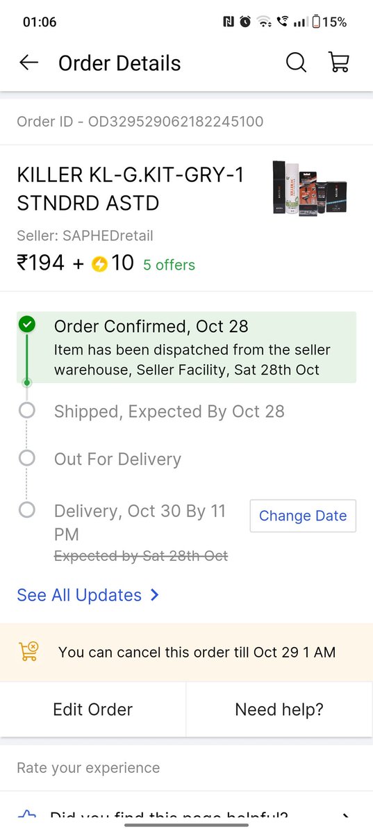 SSAMRATJAIN's tweet photo. @flipkartsupport placed order 20 days before, showing same day delivery, order not rec'd yet , complaint done several times , no response from Flipkart also. Can't expect these  things from  a reputed name in online shopping https://t.co/Ka0W2FsA8U