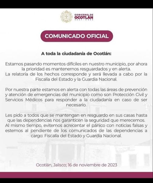 adrianalunacruz's tweet photo. #Ocotlan #Jalisco a resguardarse mientras se #enfria la situación y vuelve la #tranquilidad a las #calles tras el #enfrentamiento. https://t.co/AZJ49Cn5Cd